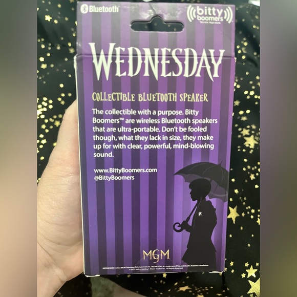 Wednesday Addams Bitty Boomers Collectible Bluetooth Speaker Ultra Portable - Picture 3 of 6